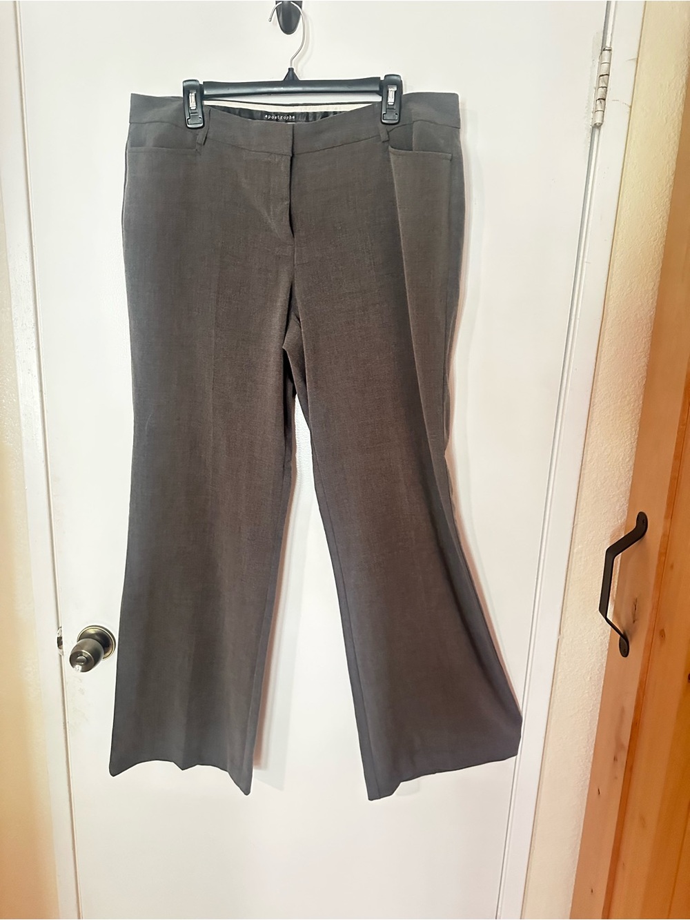 Apostrophe Courtney Charcoal Gray Boot-Cut Dress Pants